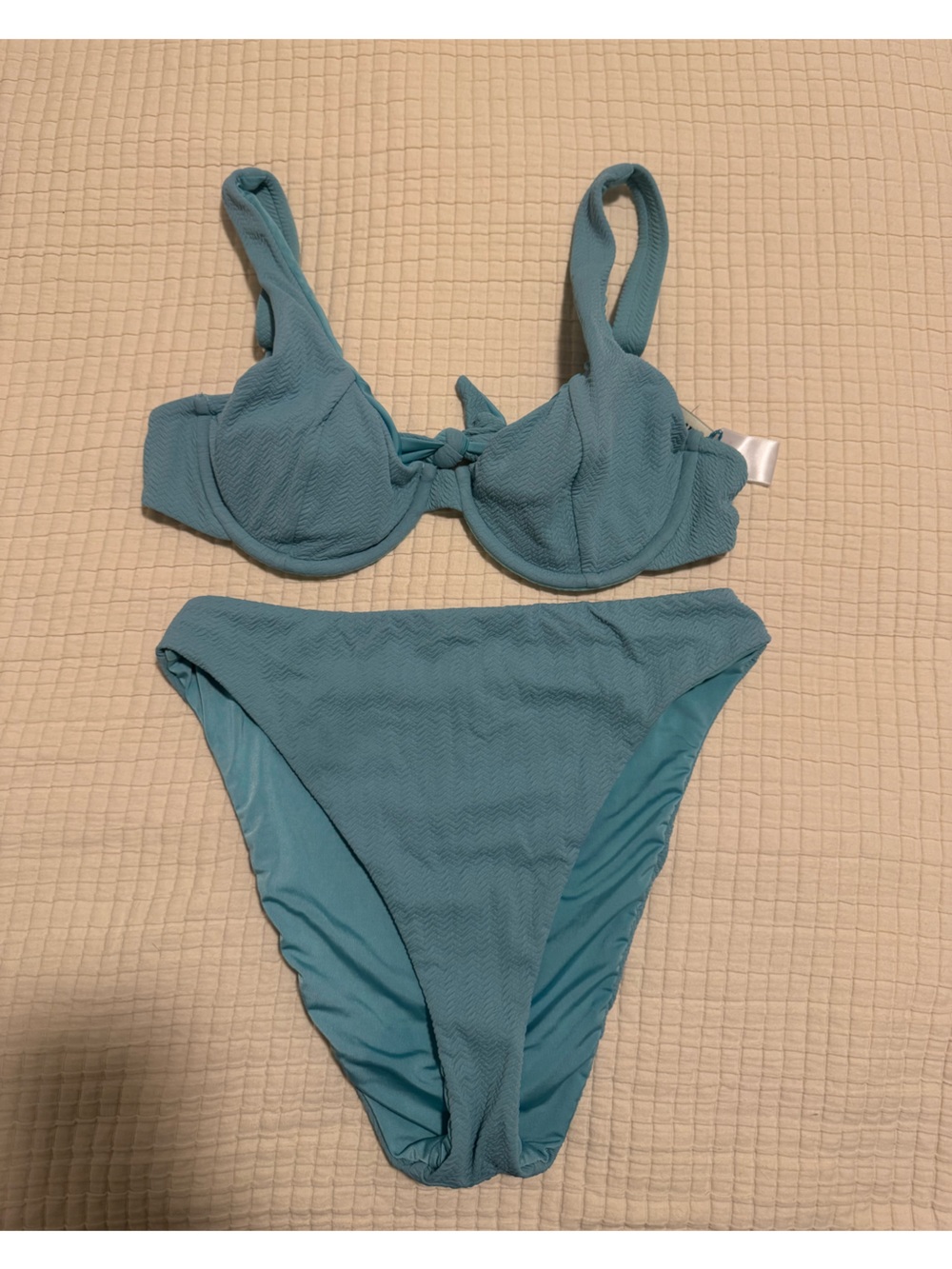 Dippin daisies blue bikini set high rise
